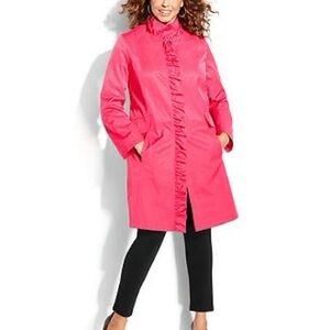 DKNY Women's Bold Pink Trench Coat